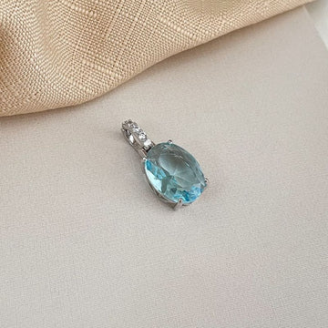 Pingente Prata Pedra Cravejada 12mm
