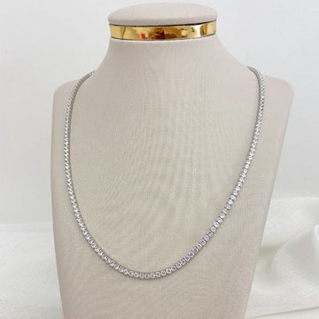 Gargantilha Prata Riviera Cristal 40cm 3mm