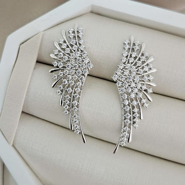 Brinco Prata Earcuff Cravejado