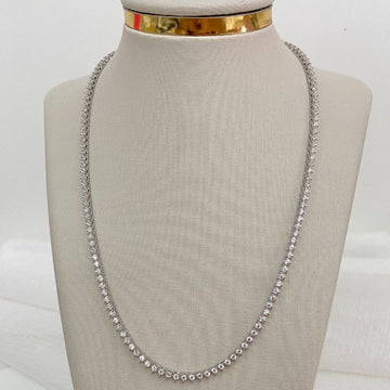 Gargantilha Prata Reviera Cristal 42cm 2mm