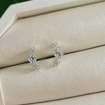 Brinco Prata Earcuff Pedras