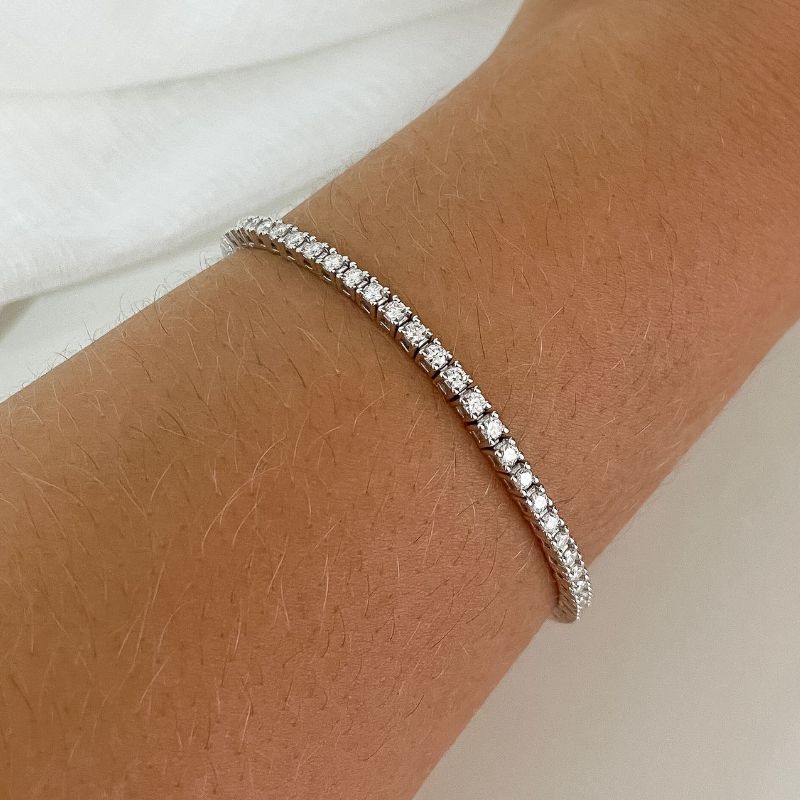 Pulseira Prata Riviera 17cm 2mm Nita