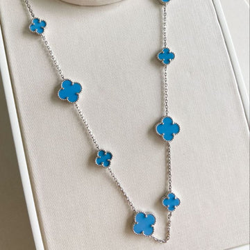 Gargantilha Prata Virginia P/Meia Azul