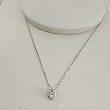 Gargantilha Prata Pedra Amarela Cravejada