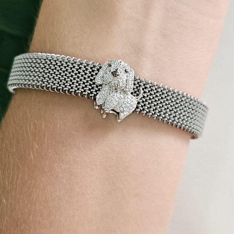 Pingente Prata Pulseira Cachorro