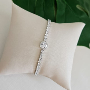 Pulseira Prata Riviera Pedra Cravejada