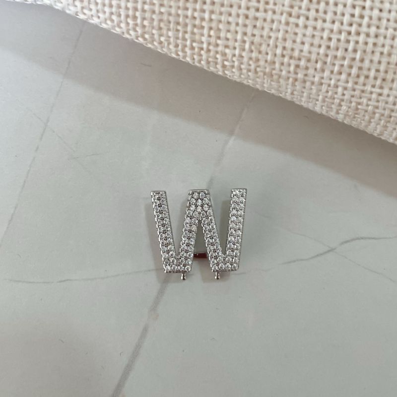 Pingente Prata Pulseira Letra W