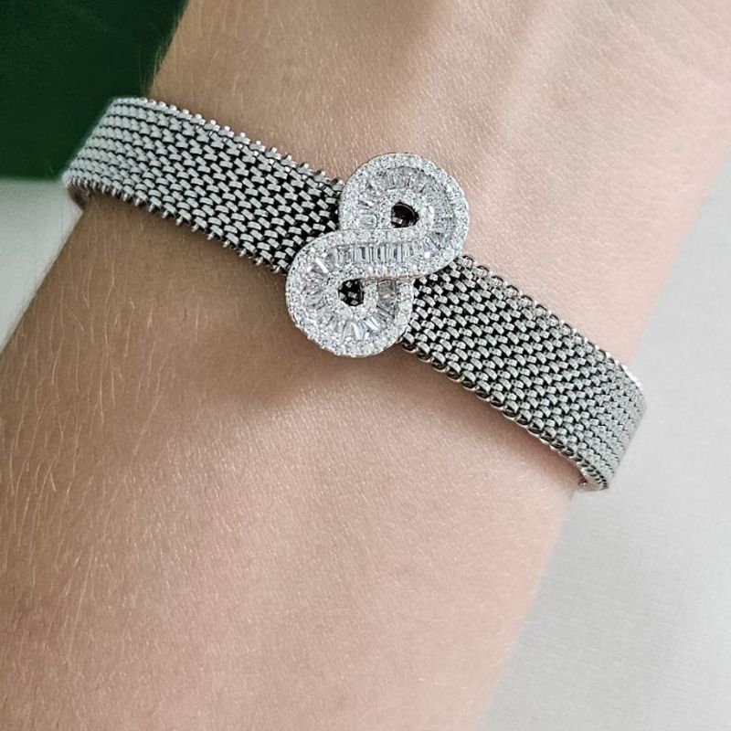 Pingente Prata Pulseira Infinito