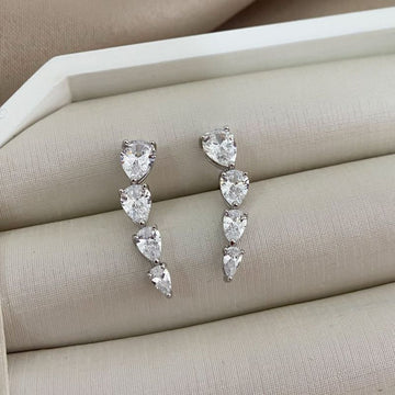 Brinco Prata Earcuff Cristal 6x7mm