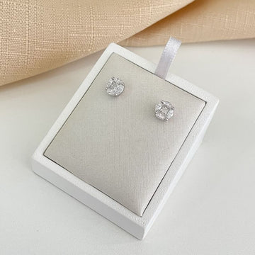 Brinco Prata Pedra Pizza Moissanite