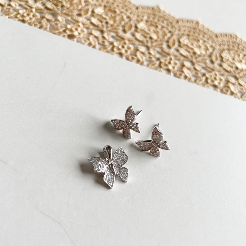 Conjunto Prata Borboleta