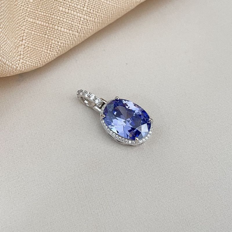 Pingente Prata Pedra Cravejada 12mm