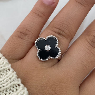 Anel Prata Virginia Preto