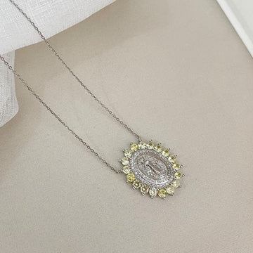 Gargantilha Prata N S das Graças P Amarela 3mm