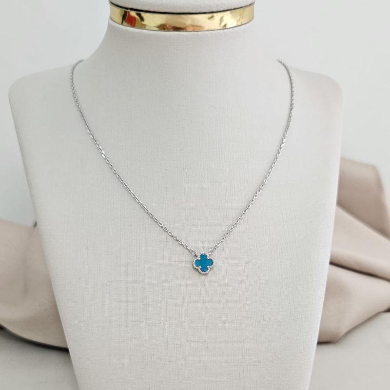 Gargantilha Prata Virginia Azul