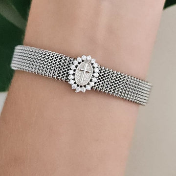 Pingente Prata Pulseira Cruz