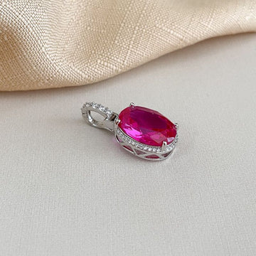 Pingente Prata Pedra Cravejada 12mm