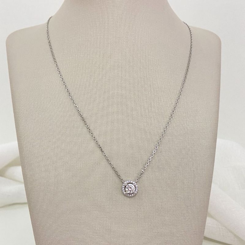 Gargantilha Prata Pedra Cristal Cravejada