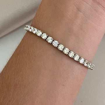 Pulseira Prata Riviera Amarela 5mm 17cm
