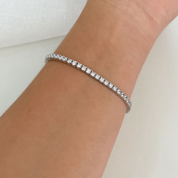 Pulseira Prata Riviera Cristal 2.5mm