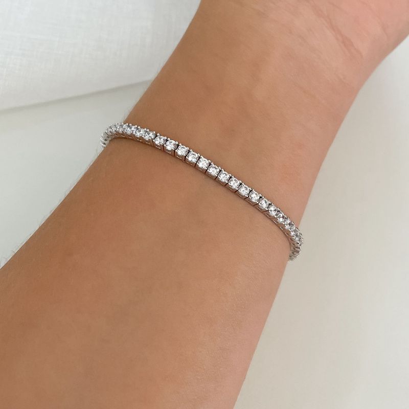 Pulseira Prata Riviera Cristal 2.5mm