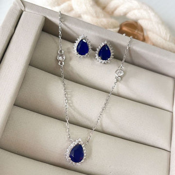 Conjunto Prata Pedra Cravejada