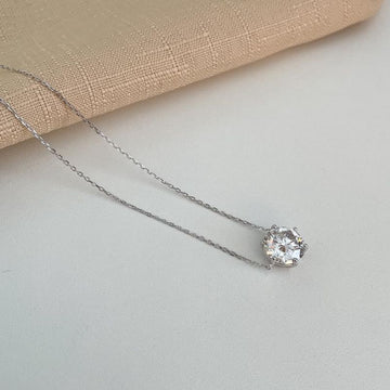 Gargantilha Prata Ponto de Luz 45cm 11mm Moissanite