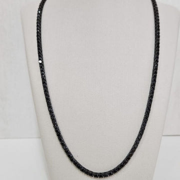 Gargantilha Prata Riviera Preta 50cm