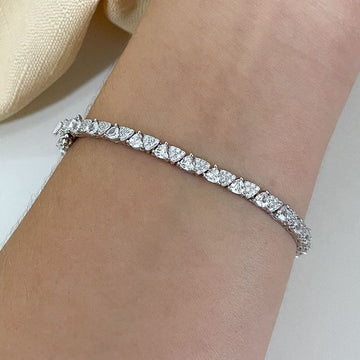 Pulseira Prata Pedra Cristal/Cravejada
