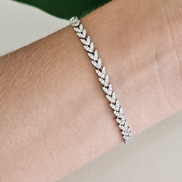 Pulseira Prata em Cravejamento