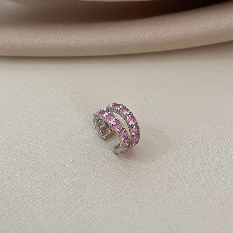 Piercing Prata Pedras Rosa