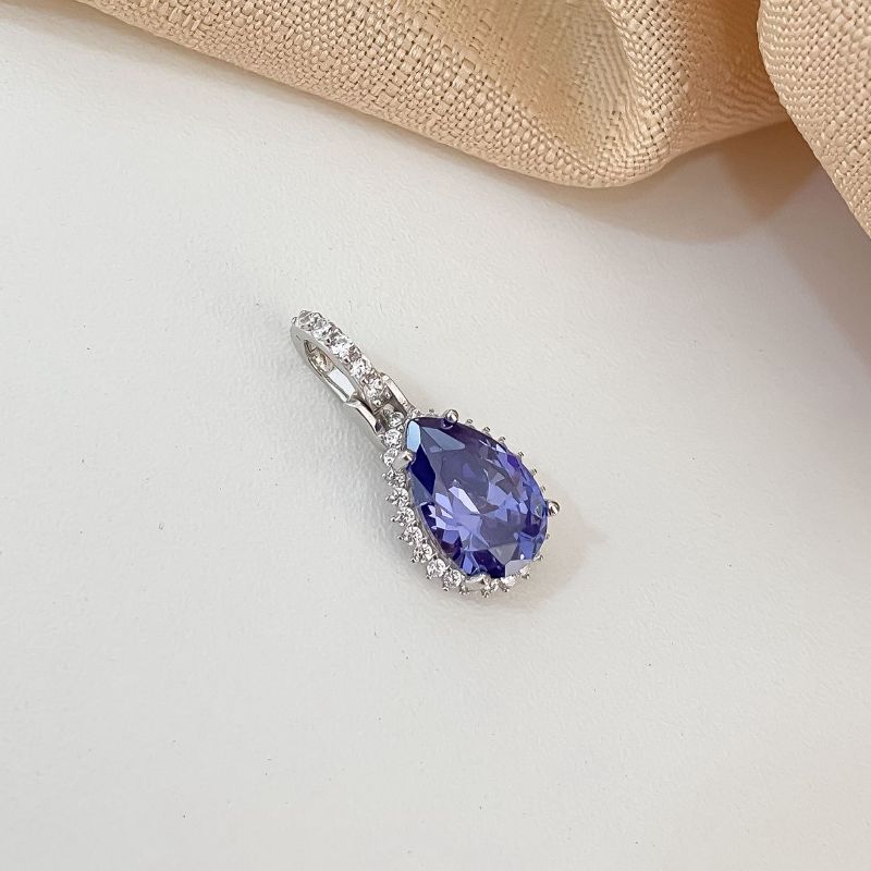 Pingente Prata Pedra Cravejada 10x14mm