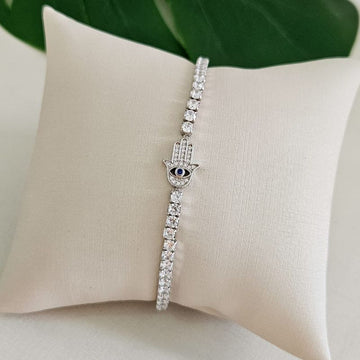 Pulseira Prata Riviera Olho Grego