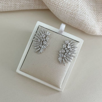 Brinco Prata Earcuff Pedras Cravejada