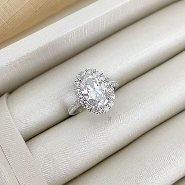 Anel Prata Pedra Cristal Cravejada