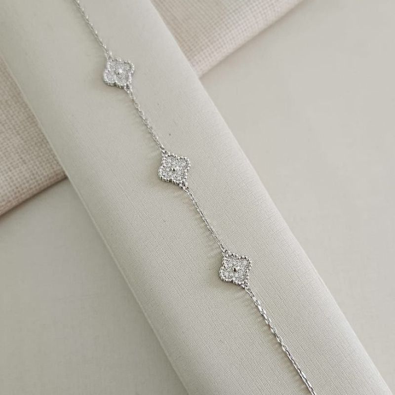 Pulseira Prata Virginia 3f Cravejada