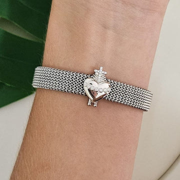 Pingente Prata Pulseira Sagrado Coração