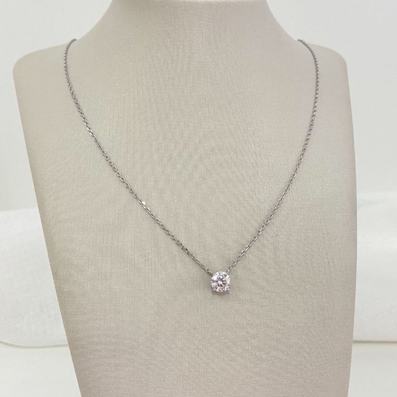 Gargantilha Prata Ponto de Luz Moissanite 6.5mm