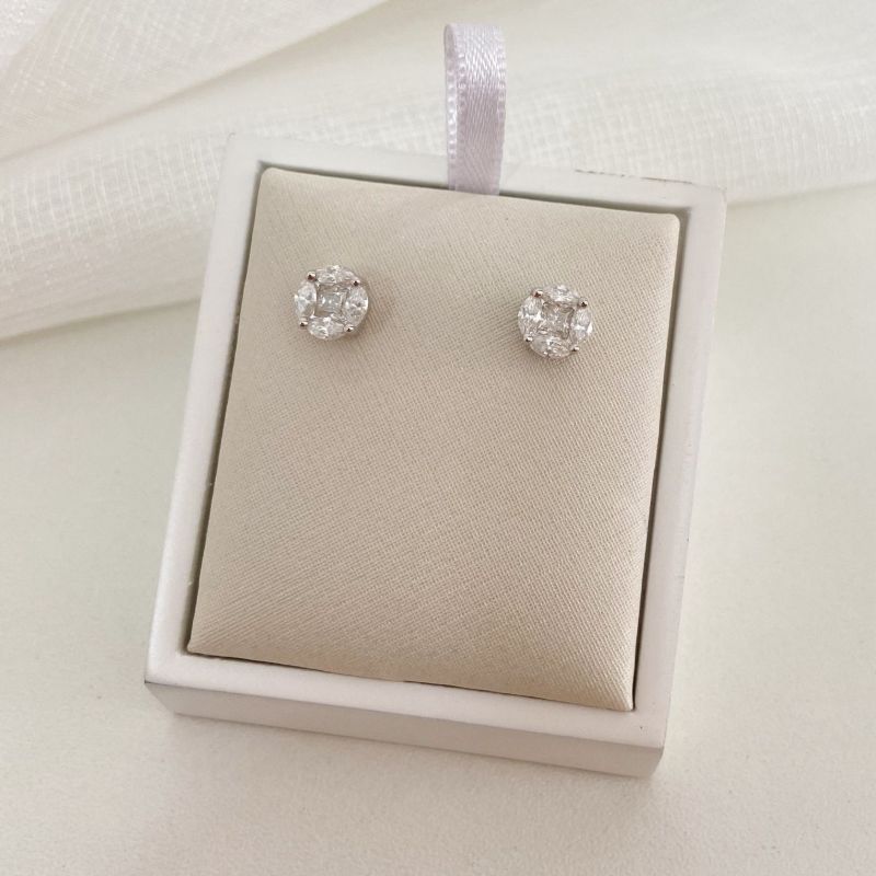 Brinco Prata Pedra Nita 4mm