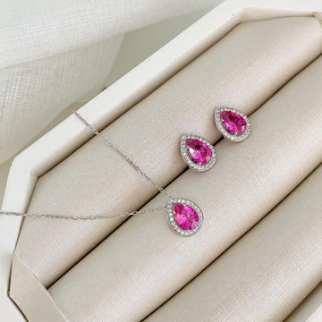 Conjunto Prata Gota 45cm 5mm