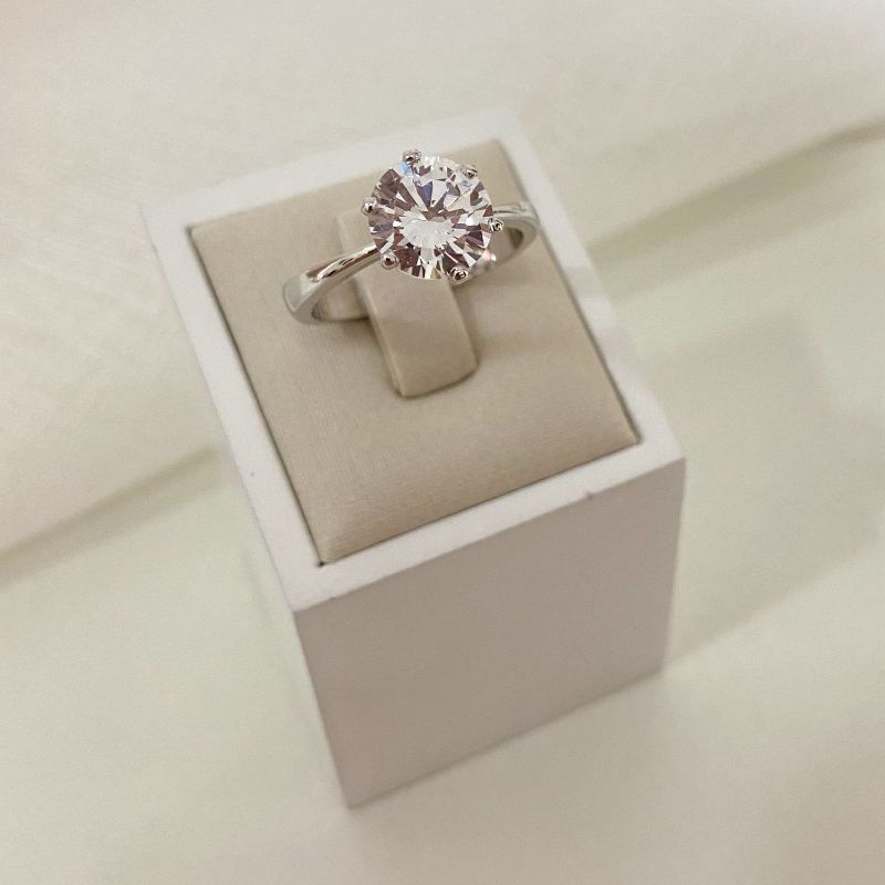 Anel Prata Solitário 8mm