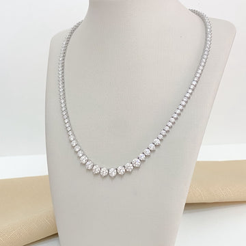 Gargantilha Prata Riviera Cristal 3g 42cm 5mm Moissanite