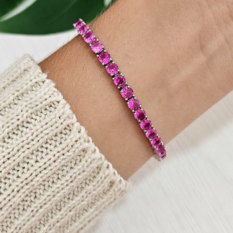 Pulseira Prata Riviera 17cm