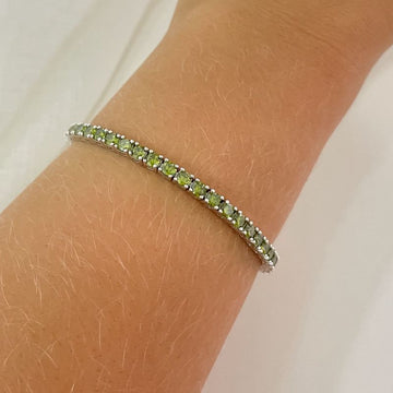 Pulseira Prata Riviera Verde Lima