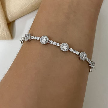 Pulseira Prata Riviera Pedra Cravejada