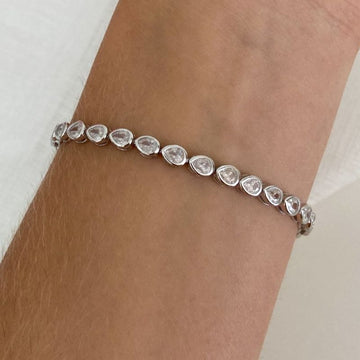 Pulseira Prata Gota Cristal