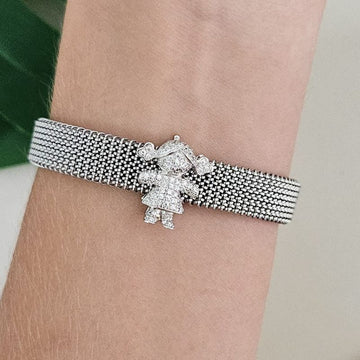Pingente Prata Pulseira Menina