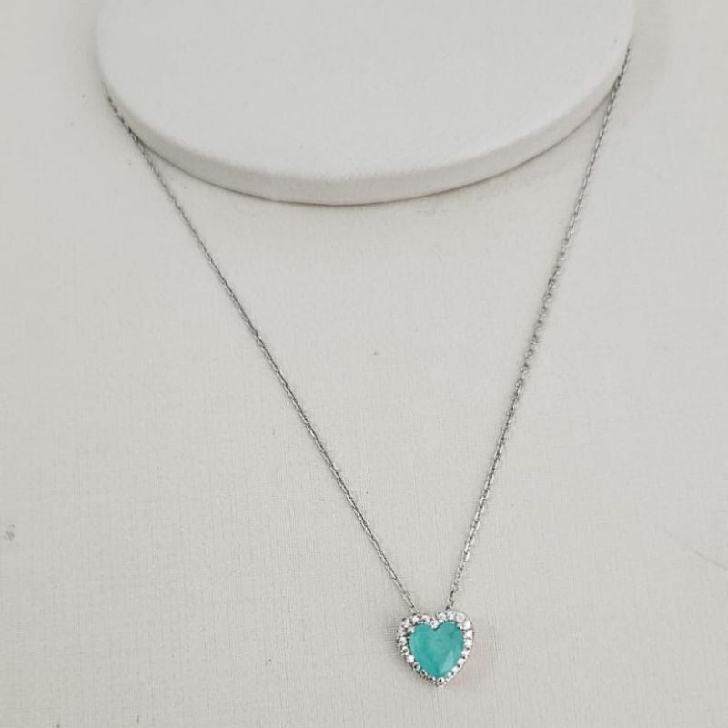 Gargantilha Prata Pedra Verde Colombiana
