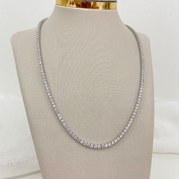 Gargantilha Prata Riviera Cristal 2,5mm 45cm