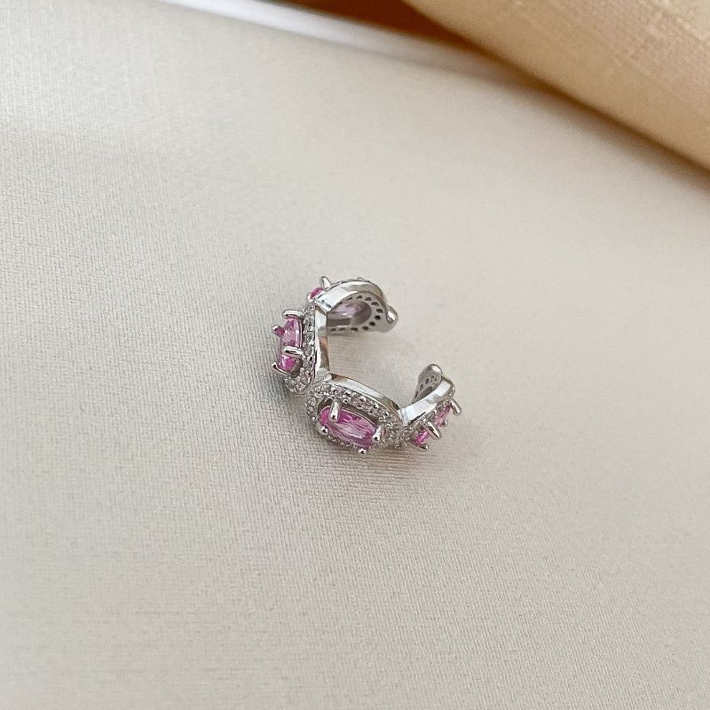 Piercing Prata Pedra Rosa